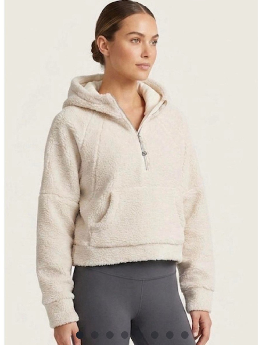 lululemon athletica Cream Sherpa Half-Zip Hoodie